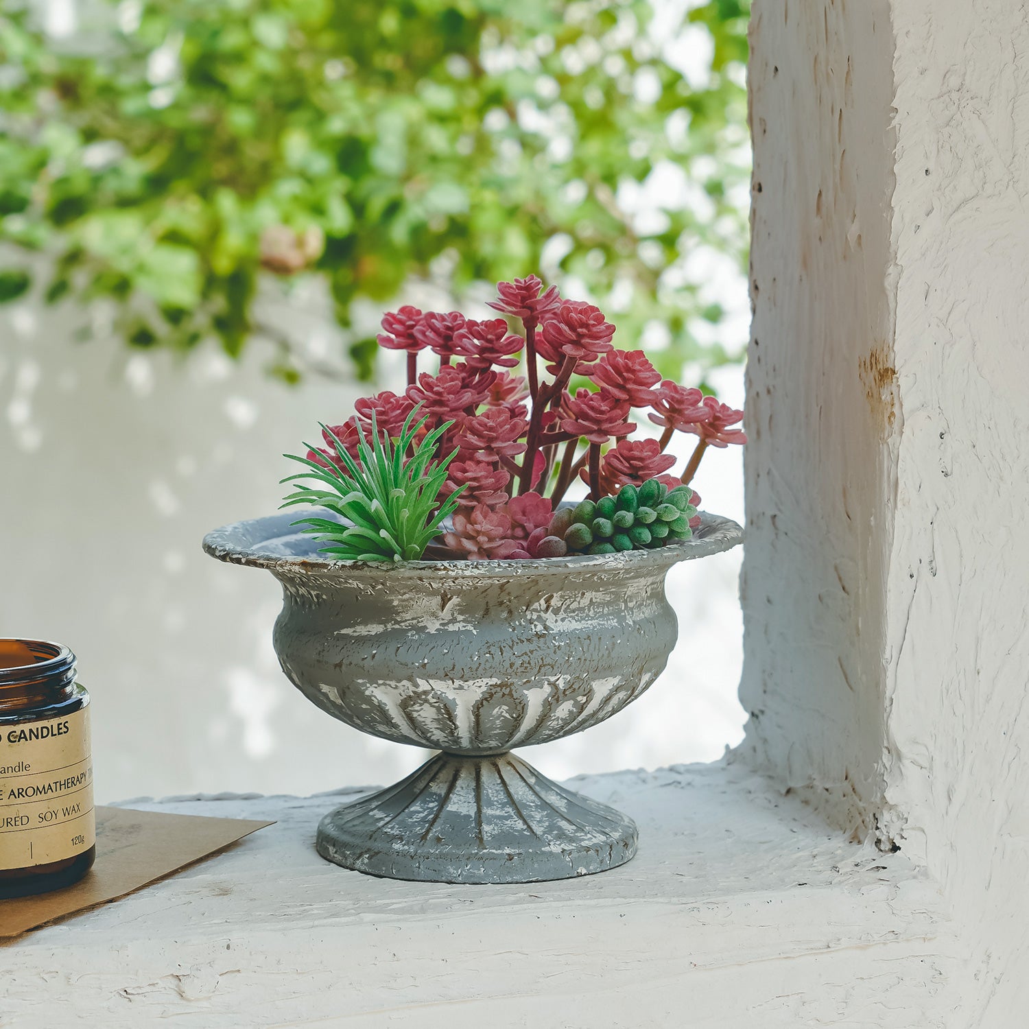 NIKKY HOME Vintage Galvanized Metal Flower Pot - Urn