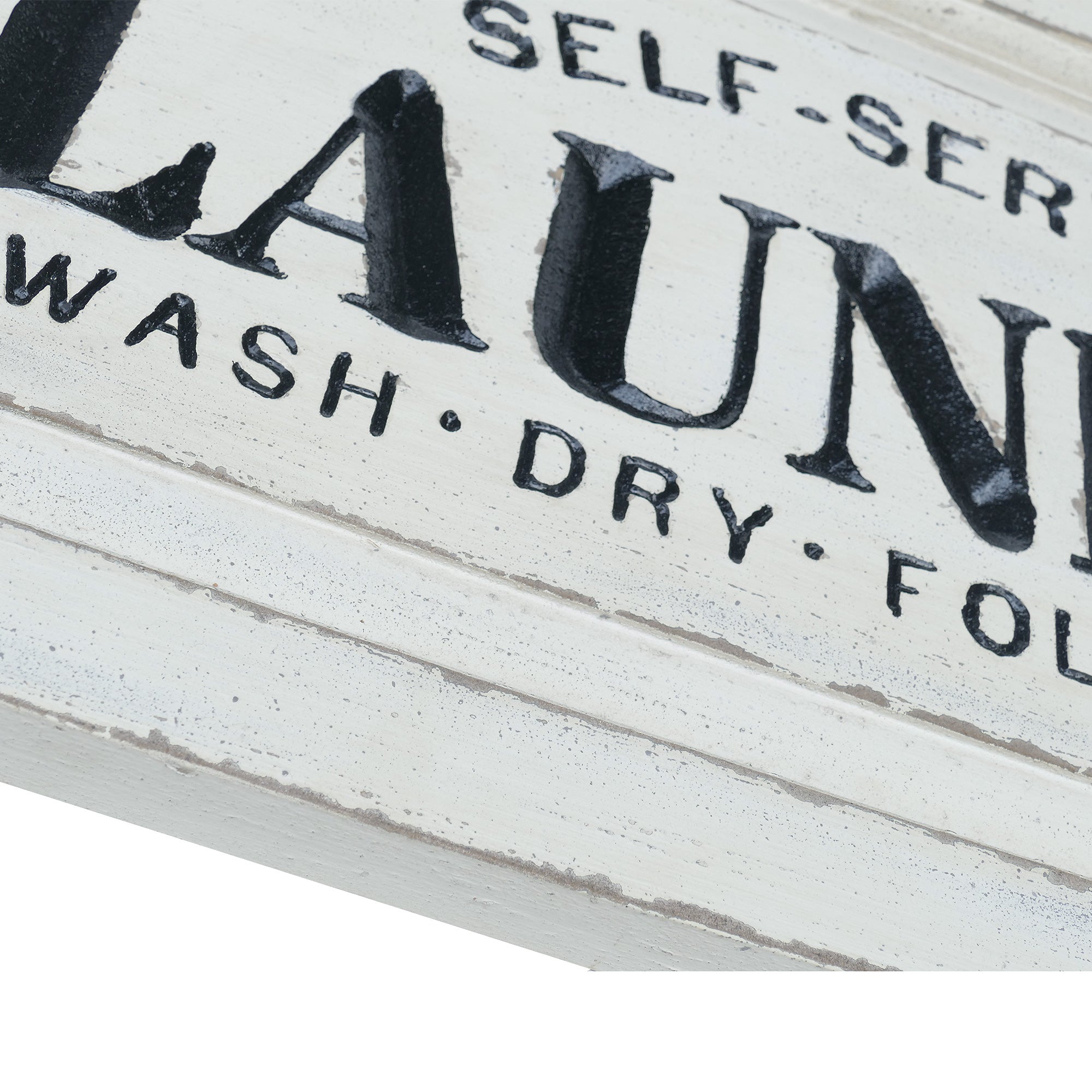 NIKKY HOME 24 x 13 Rustic Self Service Wood Laundry Sign
