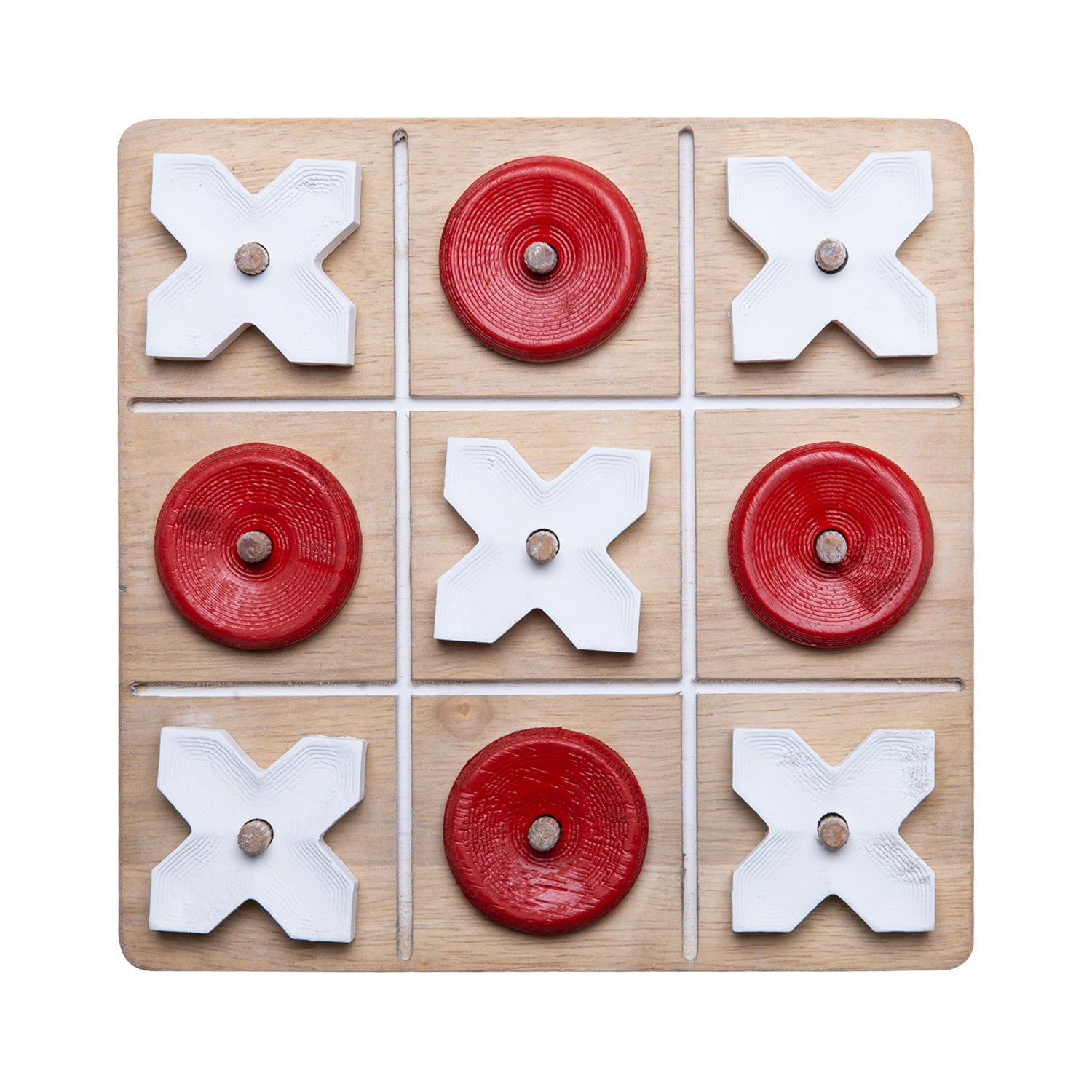 Nikky Home Rustic Wood Tic Tac Toe Board Game Set