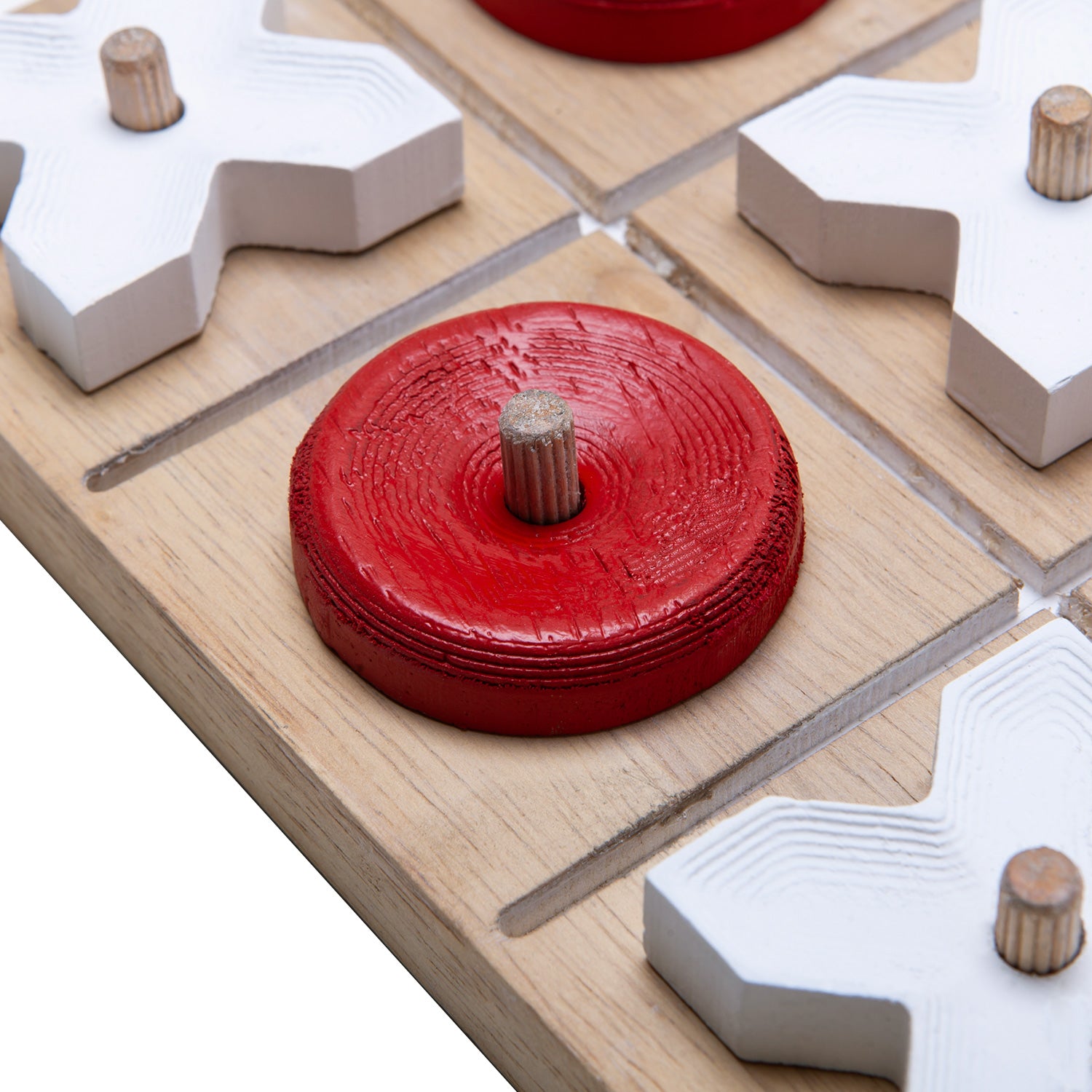 Nikky Home Rustic Wood Tic Tac Toe Board Game Set