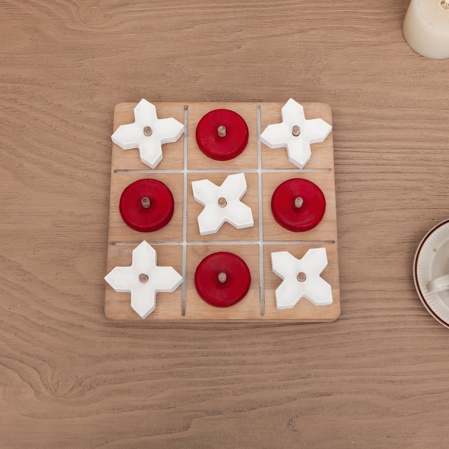 Nikky Home Rustic Wood Tic Tac Toe Board Game Set