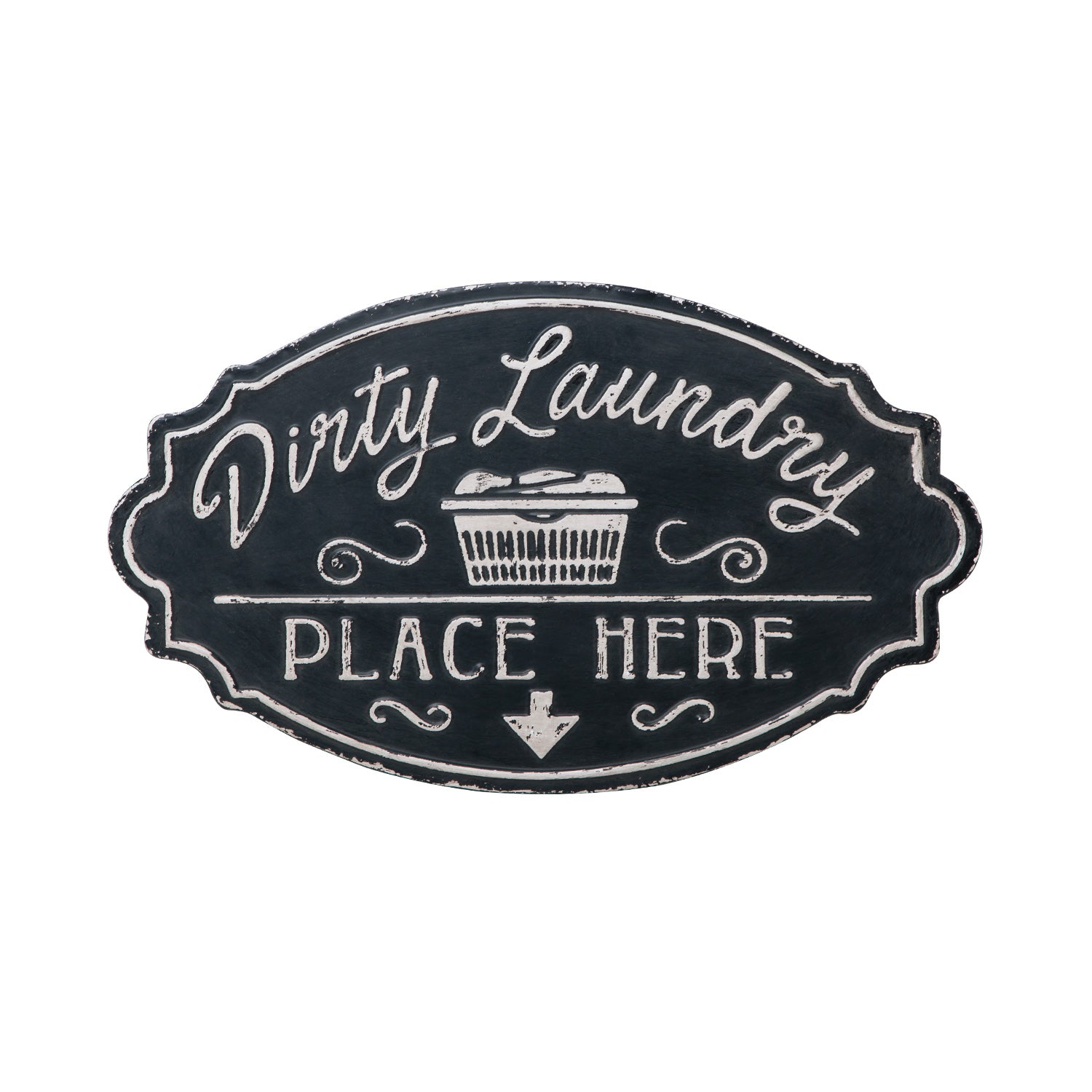 Nikky Home Rustic Dirty Laundry Place Here Metal Wall Sign