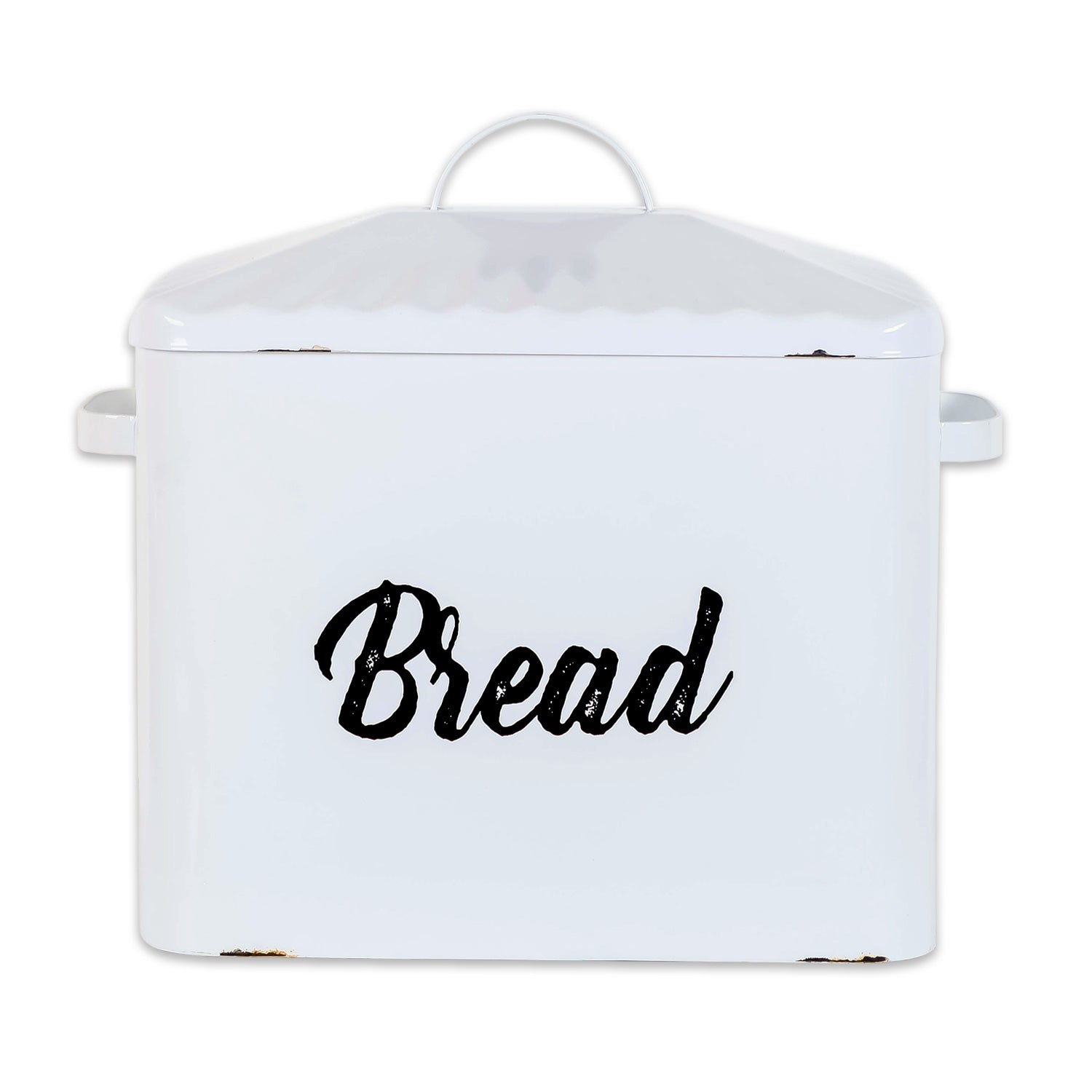 Nikky Home White Metal Bread Box With Lid
