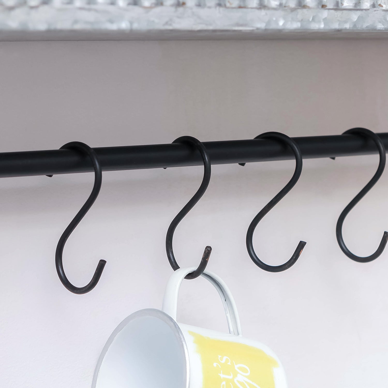 Nikky Home 2 Piece Metal Wall Shelf With Hooks