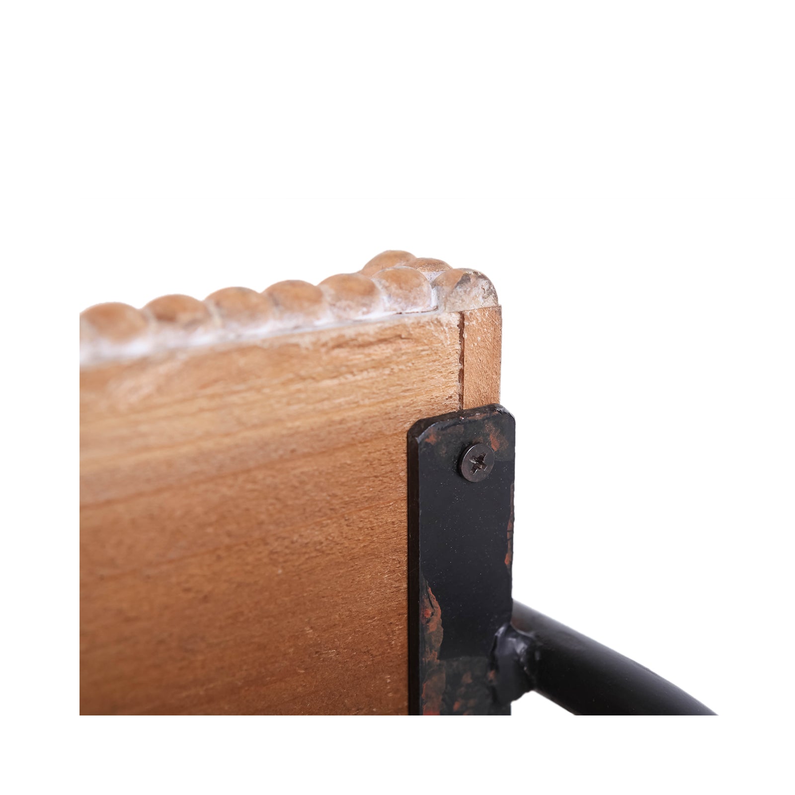 Nikky Home 2 Tiered Metal Bracket Wood Beaded Wall Shelf