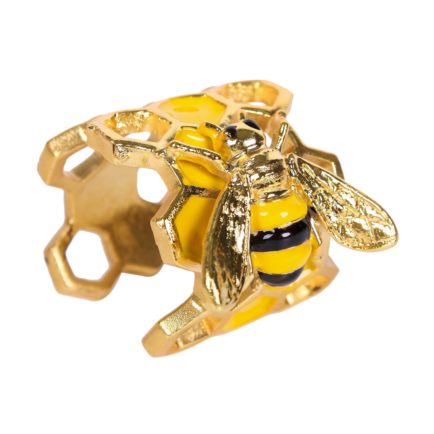 Nikky Home 2 Piece Metal Bee Napkin Ring Set