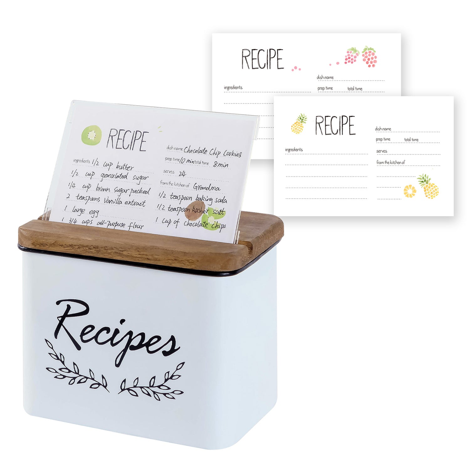 NIKKY HOME 4x6 Recipe Organization Box