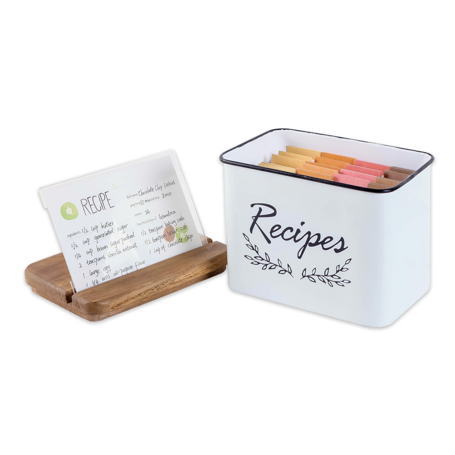 NIKKY HOME 4x6 Recipe Organization Box