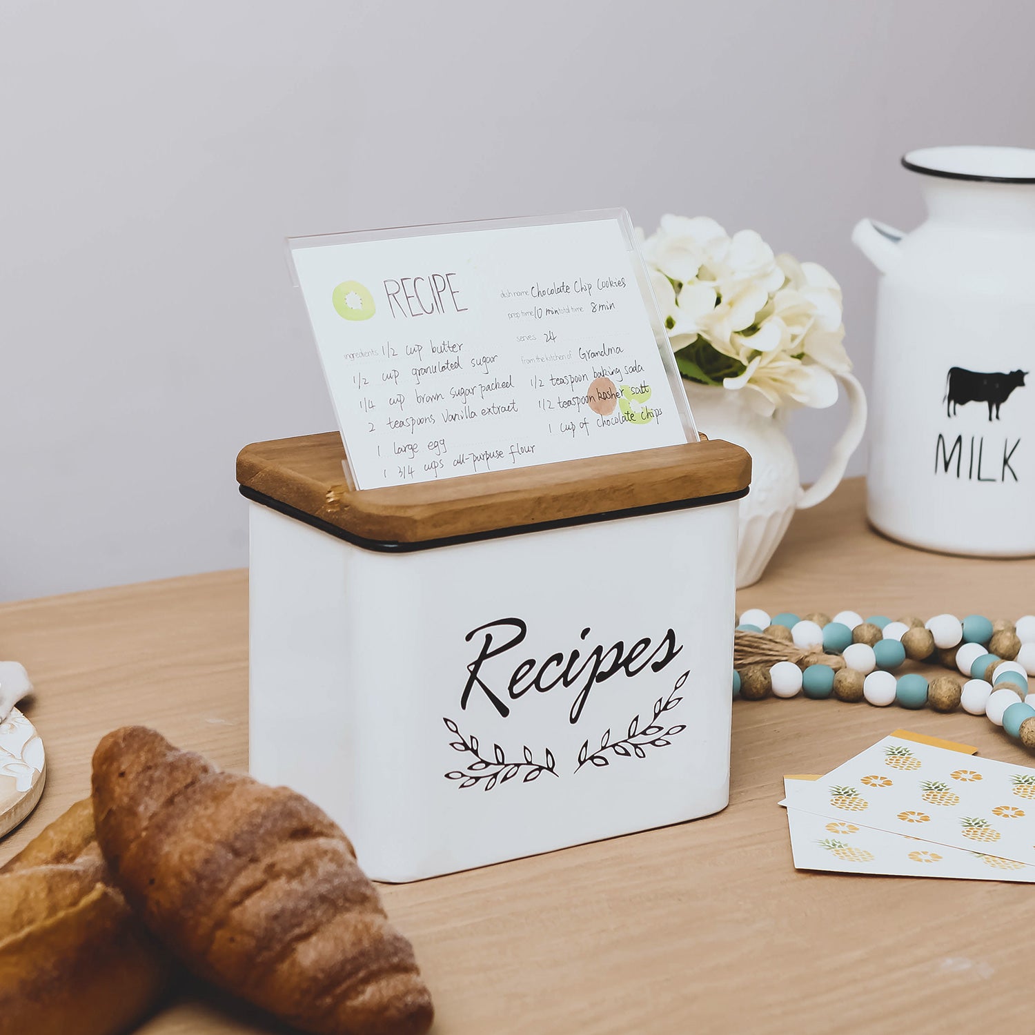 NIKKY HOME 4x6 Recipe Organization Box