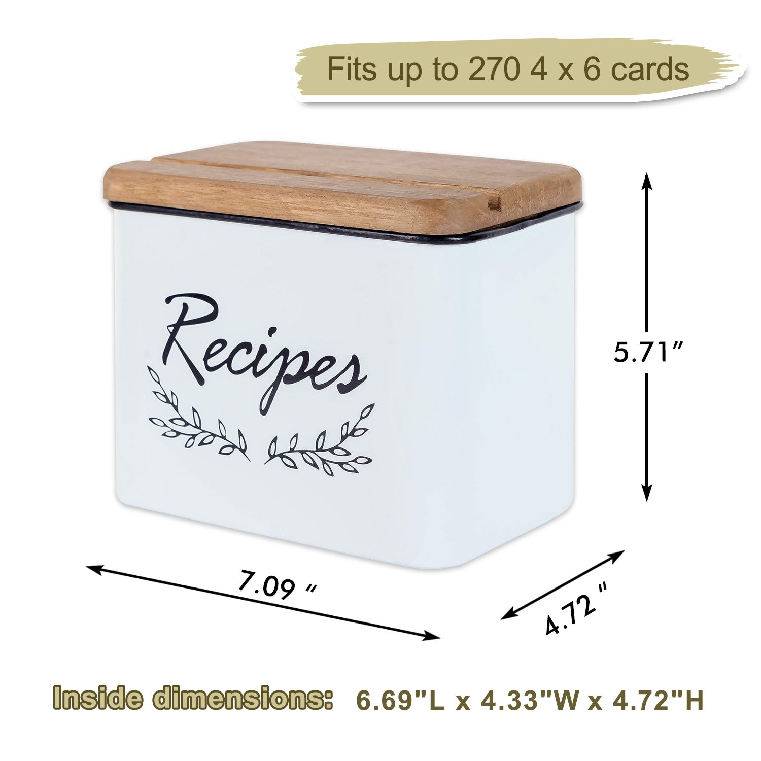 NIKKY HOME 4x6 Recipe Organization Box