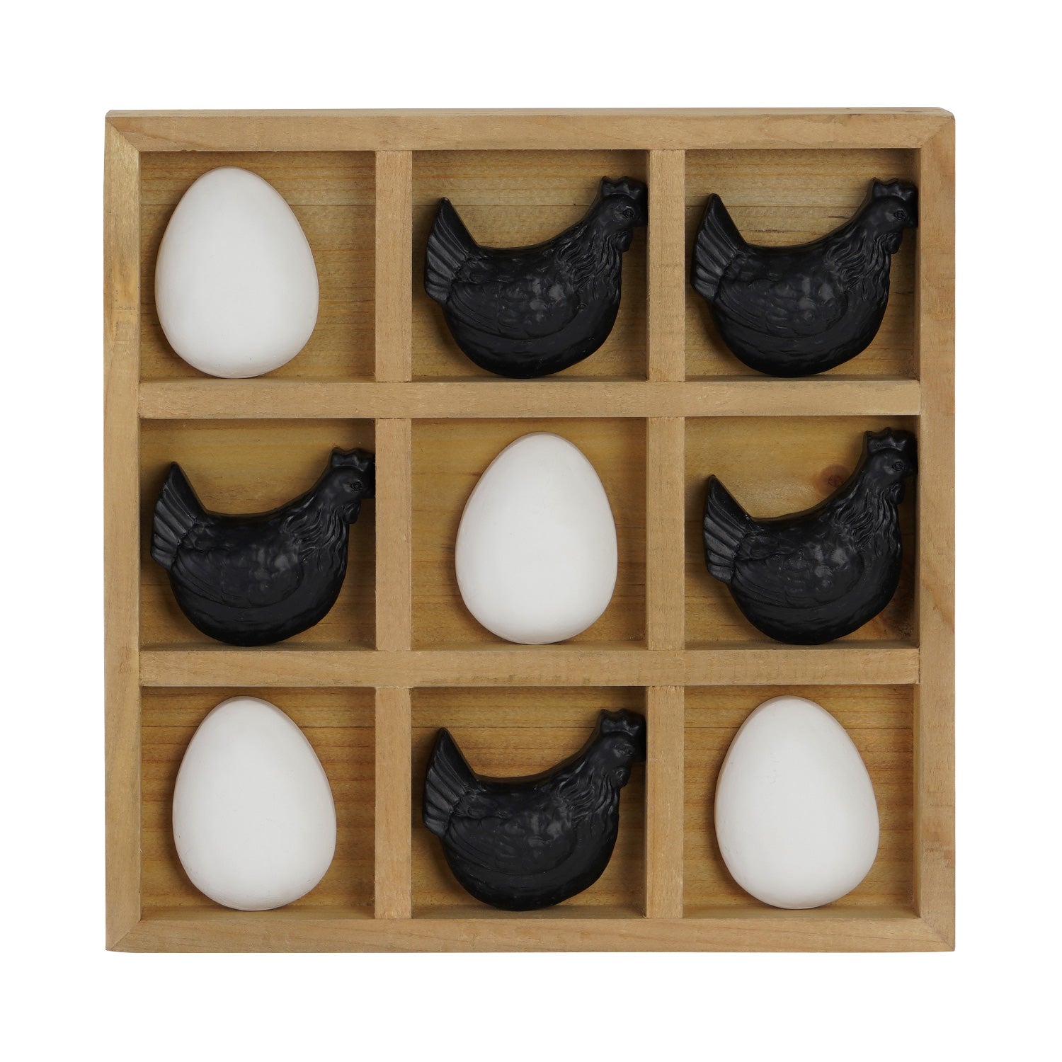 NIKKY HOME Farmhouse Tic Tac Toe Board Game Hen and Egg
