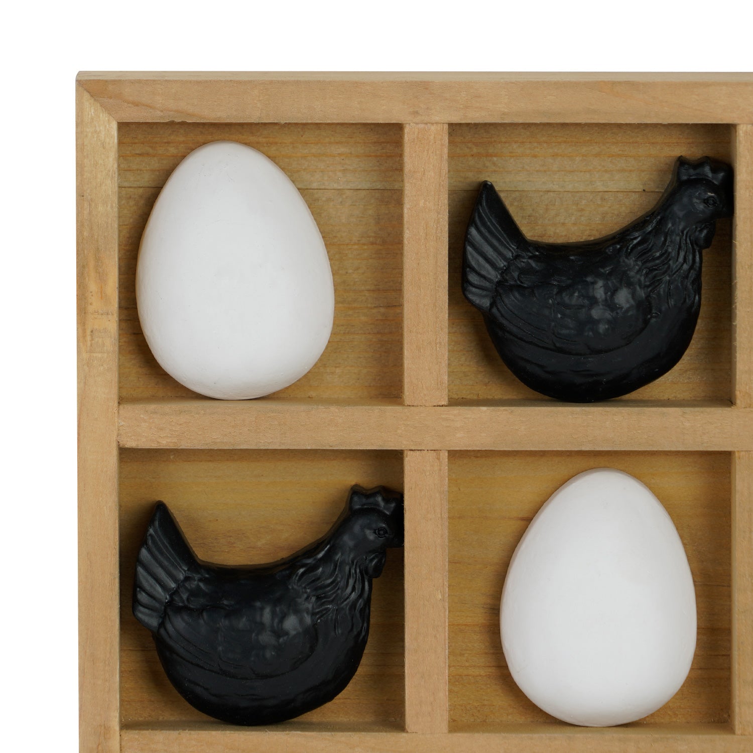 NIKKY HOME Farmhouse Tic Tac Toe Board Game Hen and Egg