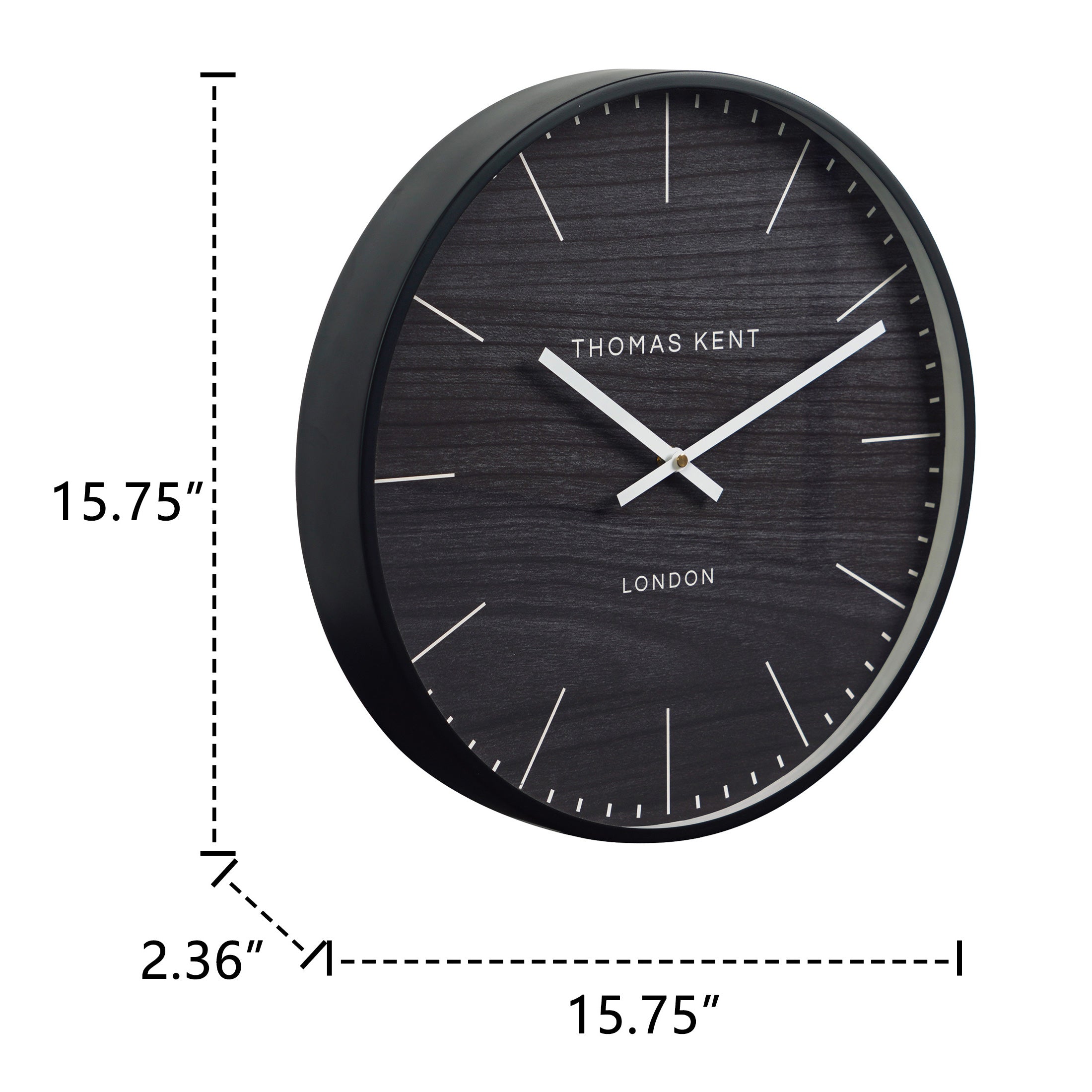 Nikky Home Black Metal Round Thomas Kent Wall Clock