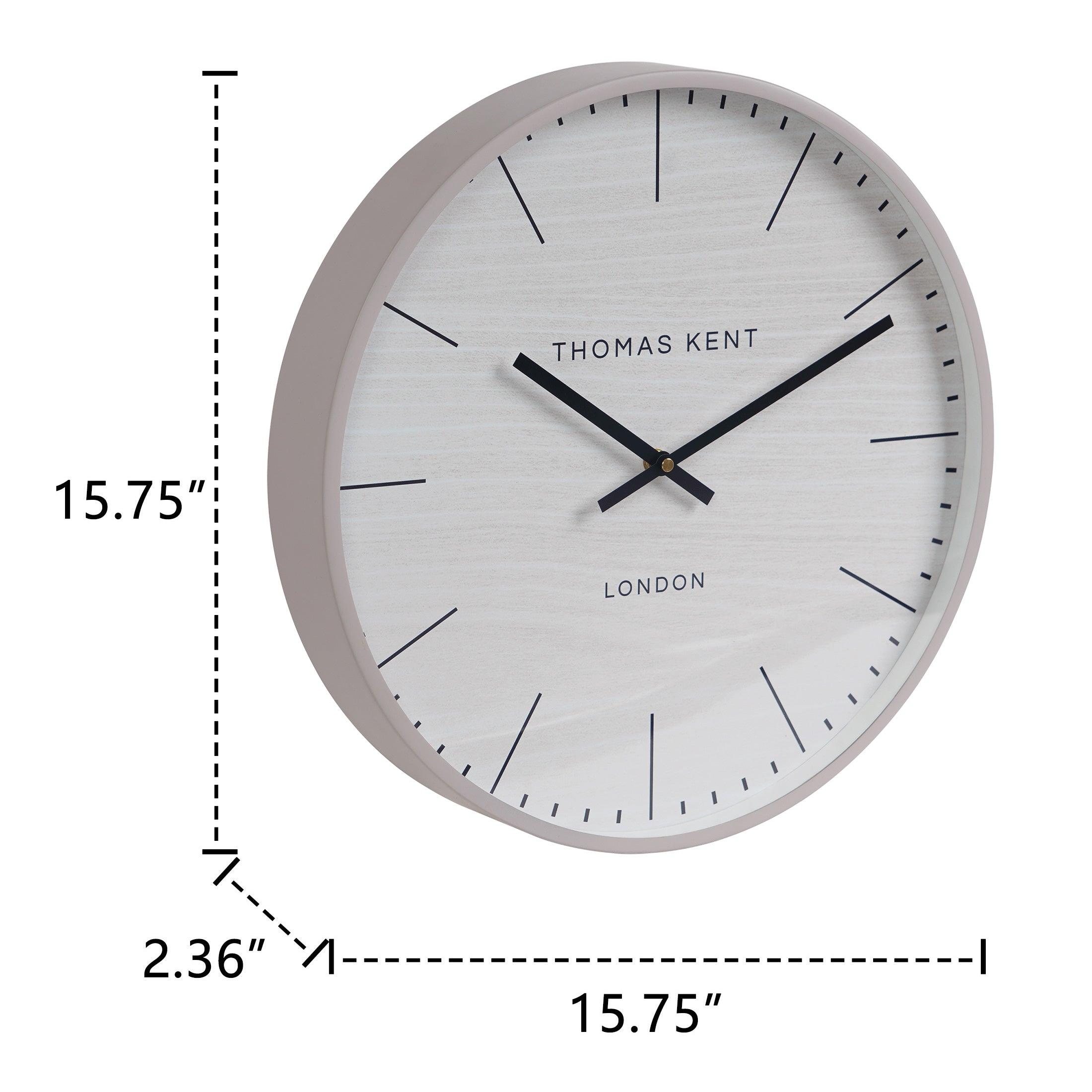 Nikky Home Light Gray Metal Round Thomas Kent Wall Clock