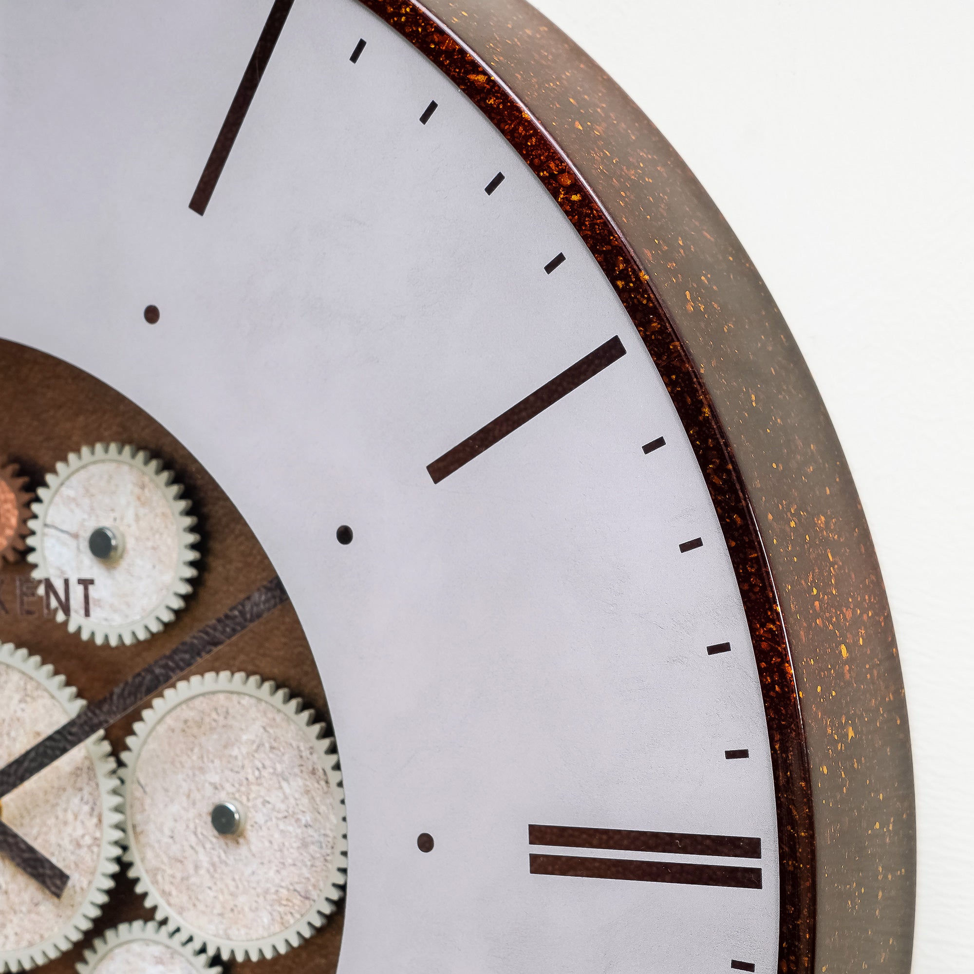 Nikky Home Rose Gold Real Moving Gear Metal Wall Clock