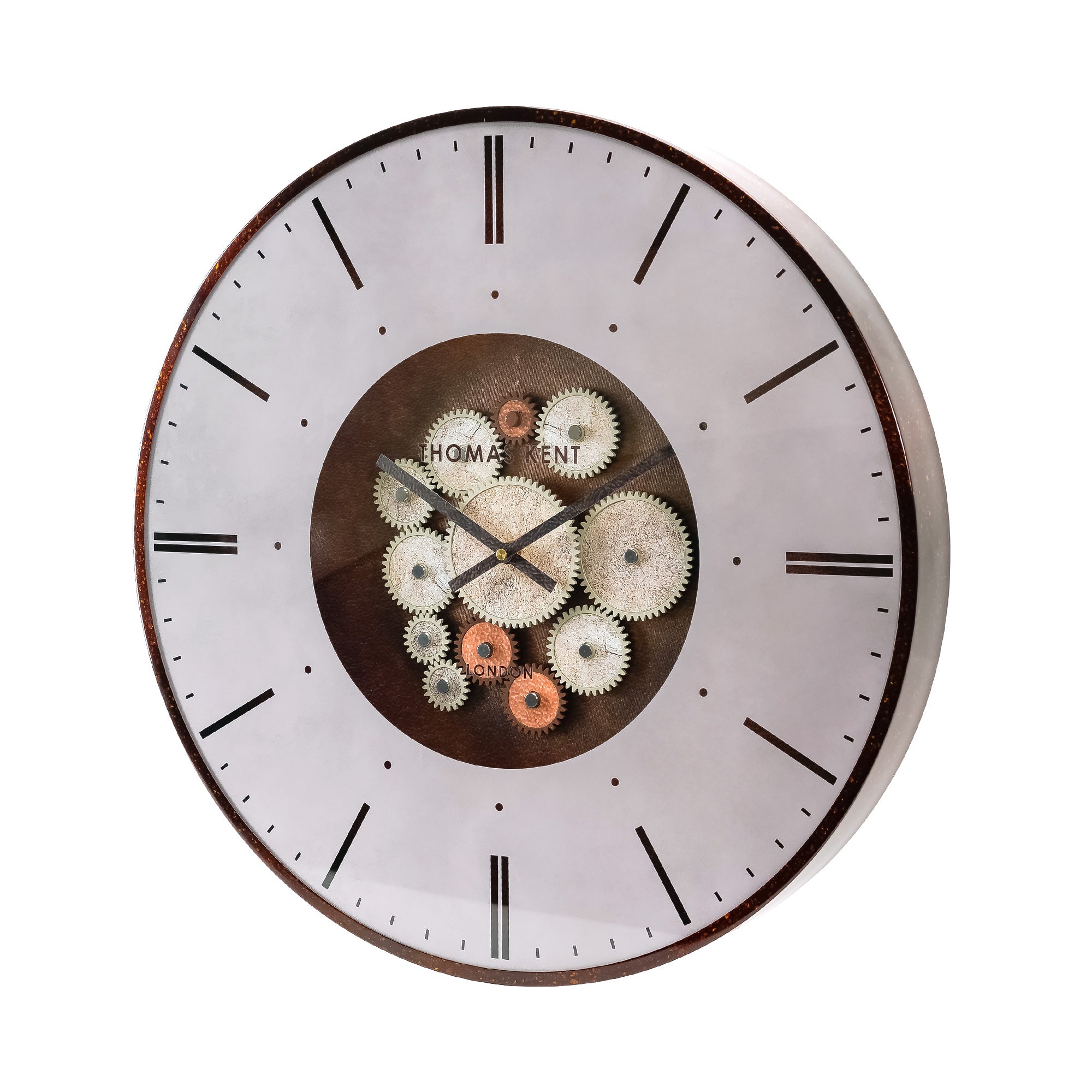 Nikky Home Rose Gold Real Moving Gear Metal Wall Clock