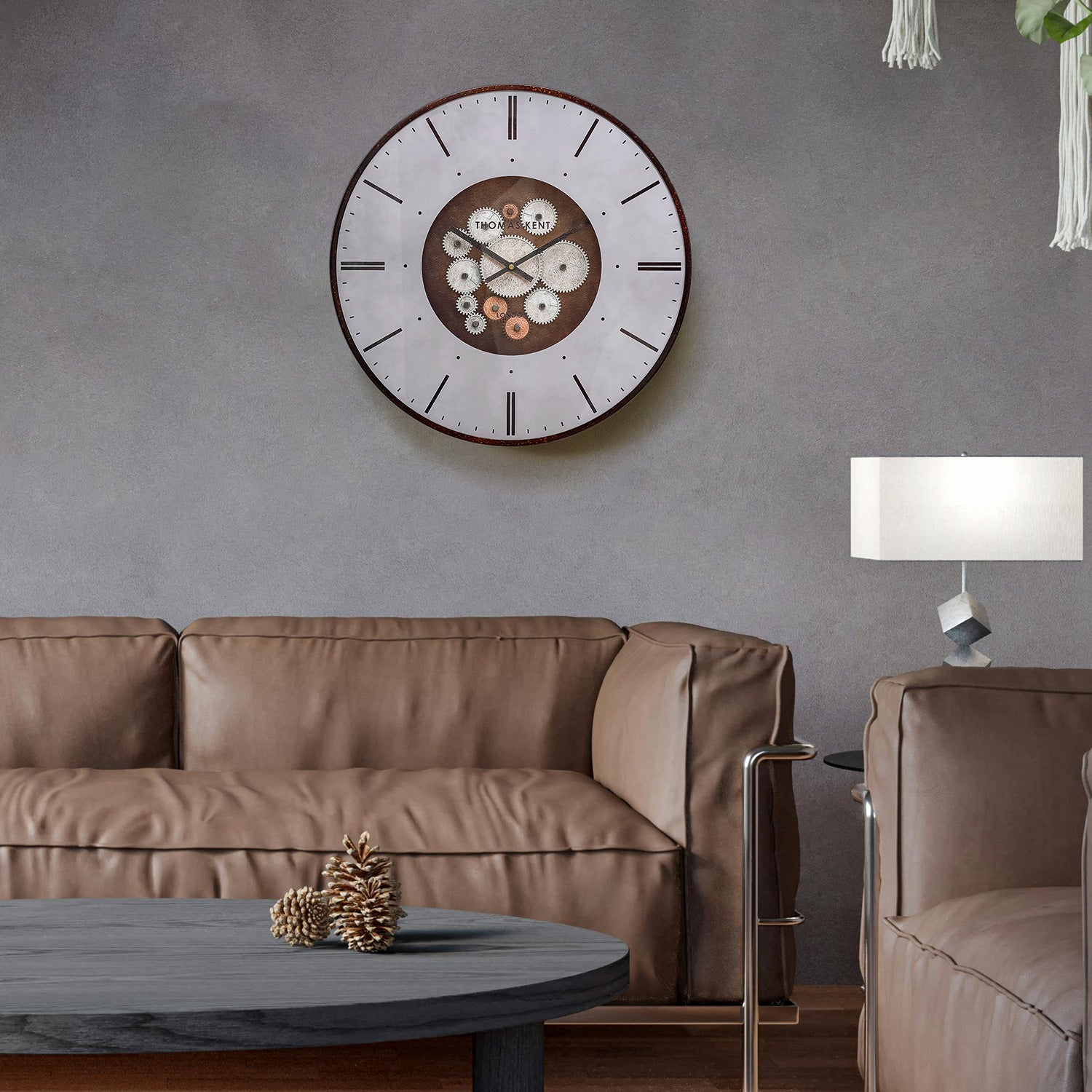 Nikky Home Rose Gold Real Moving Gear Metal Wall Clock