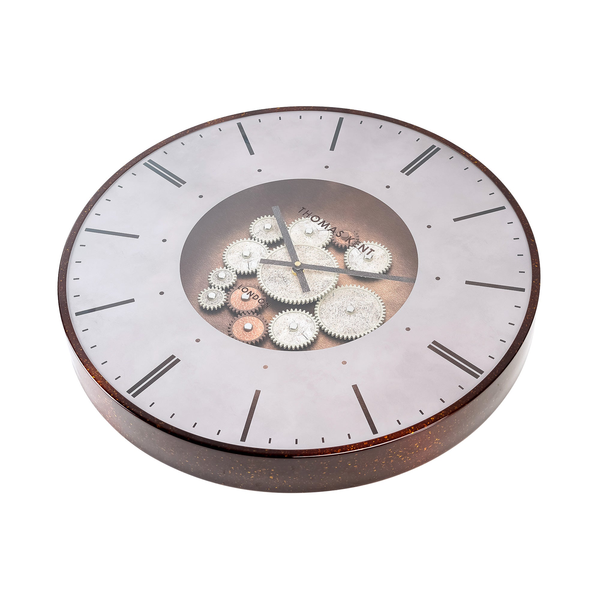 Nikky Home Rose Gold Real Moving Gear Metal Wall Clock