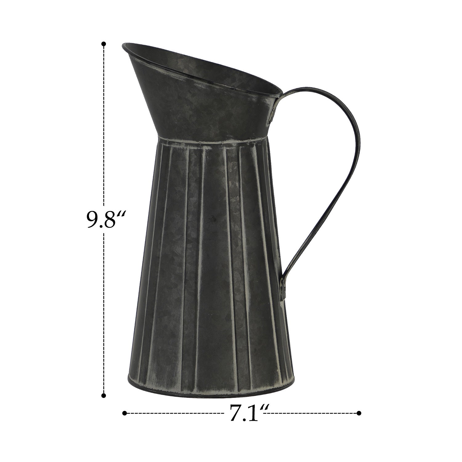 NIKKY HOME Rustic Farmhouse Galvanized Metal Vase - Tall