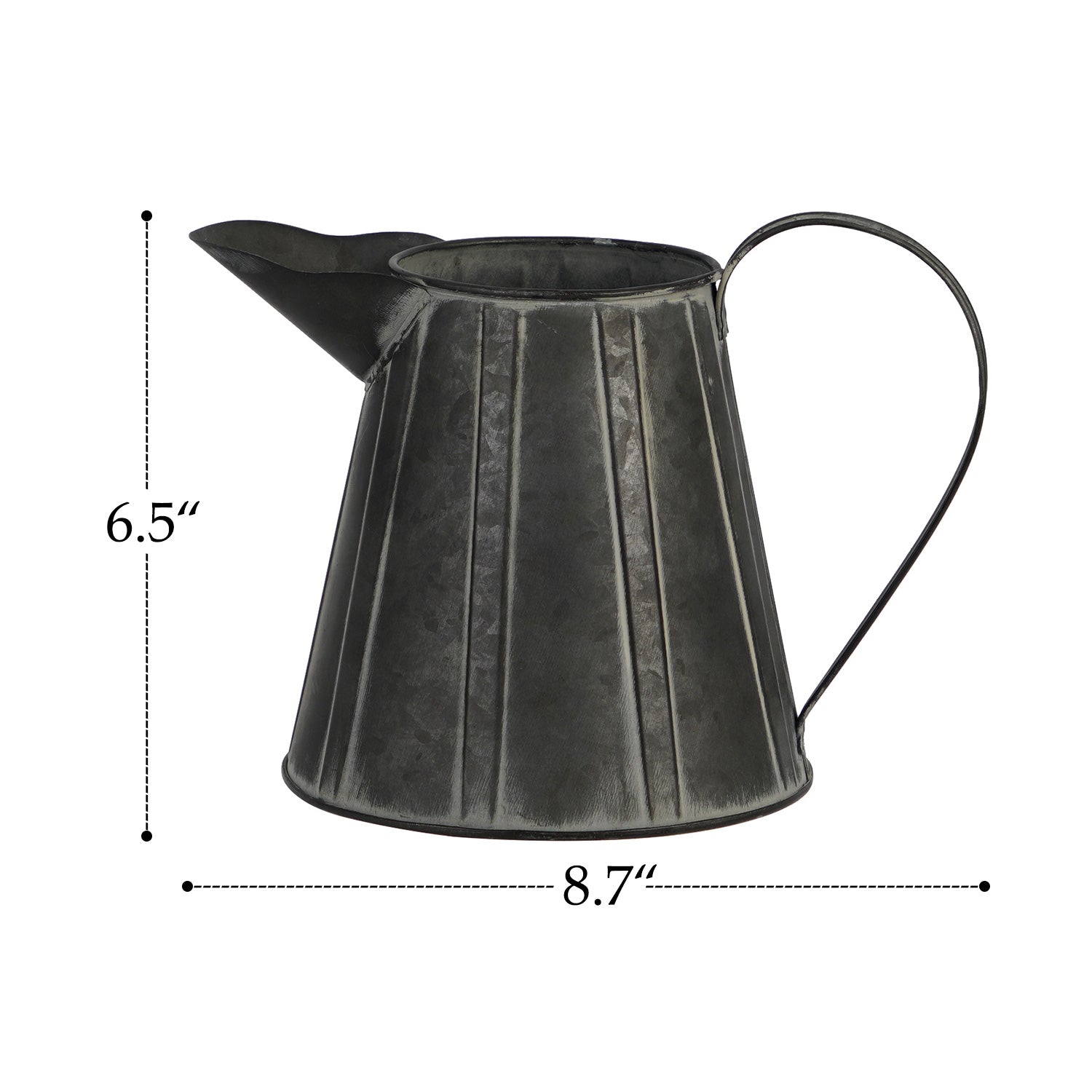 NIKKY HOME Rustic Farmhouse Galvanized Metal Vase - Short