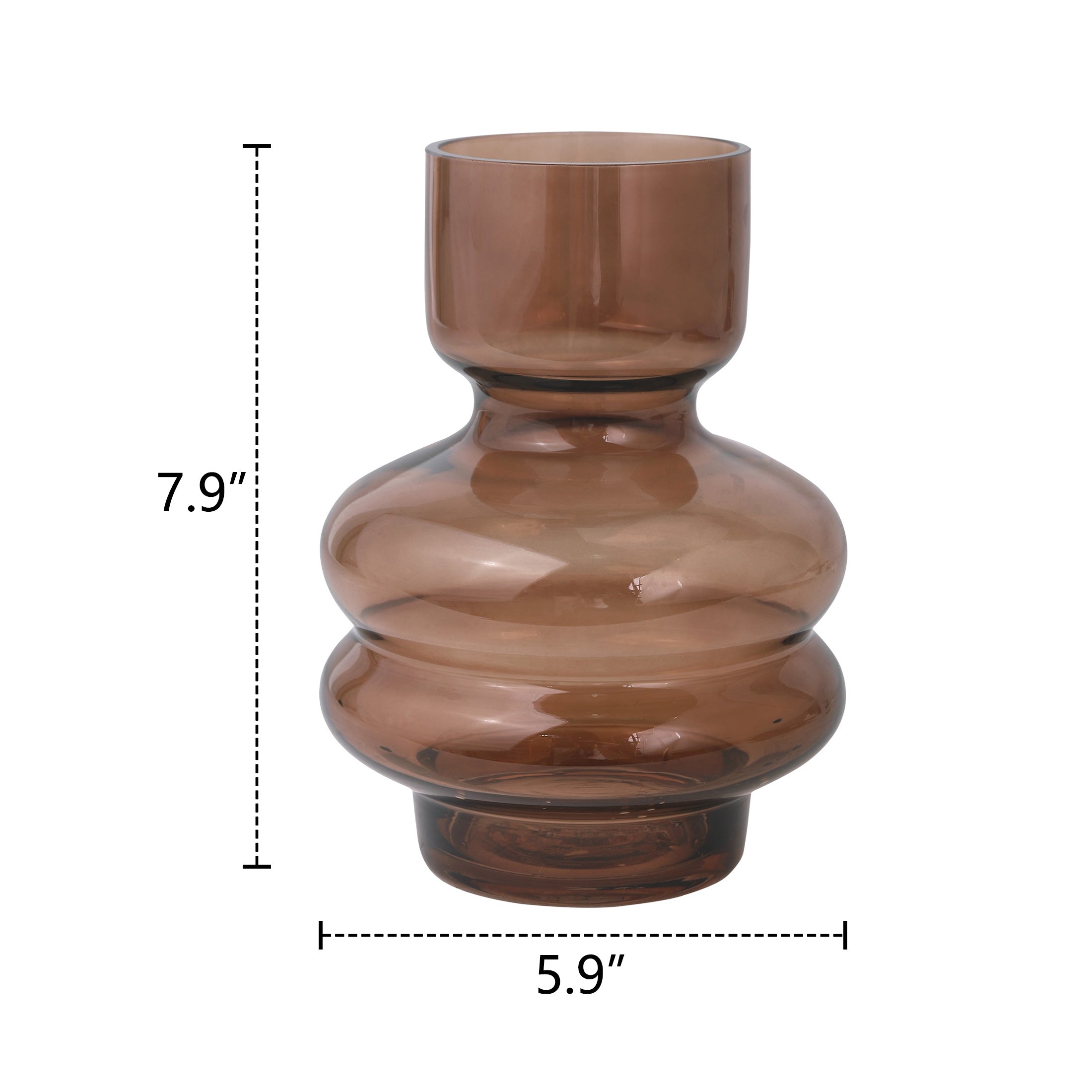 NIKKY HOME Mordern Glass flower vase Amber