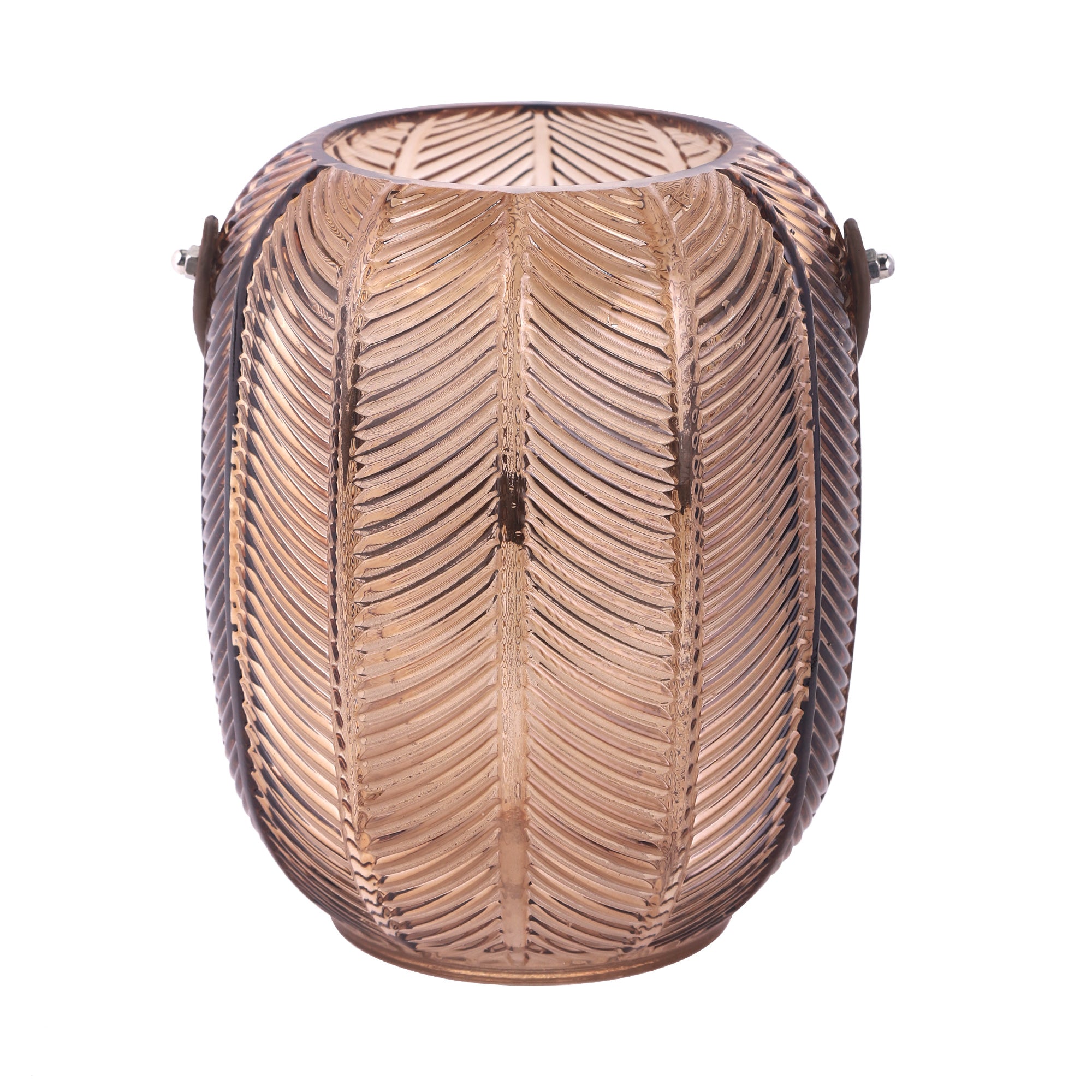 NIKKY HOME Chic Antique glass vase with leaf pattern