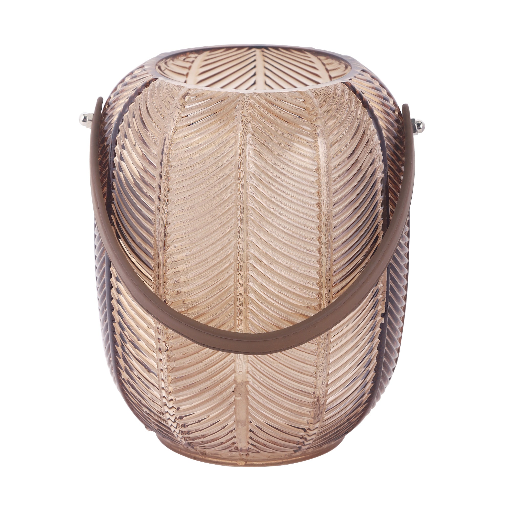 NIKKY HOME Chic Antique glass vase with leaf pattern