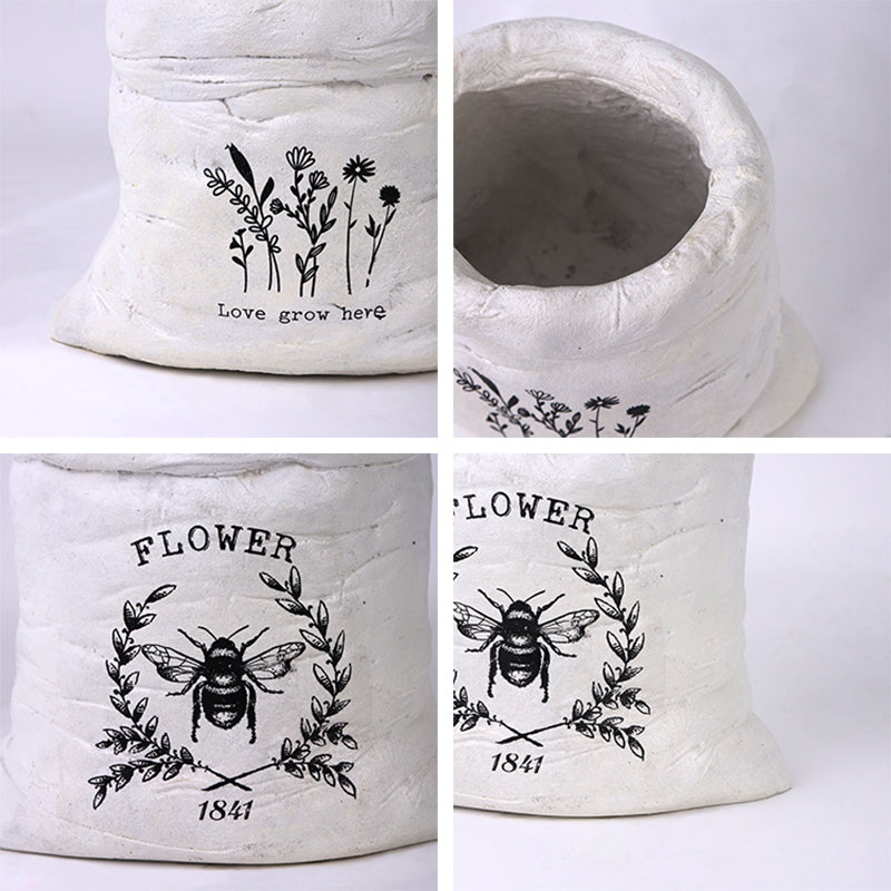 NIKKY HOME Flour Sack Planter-Love grow here