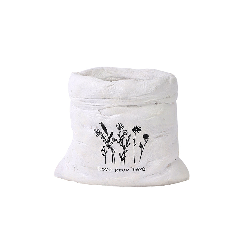 NIKKY HOME Flour Sack Planter-Love grow here