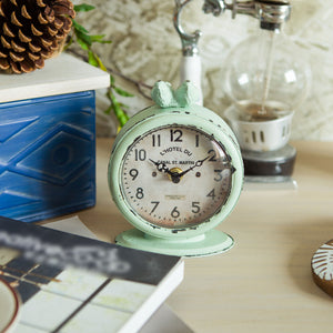 Shabby Chic Table Clock With Birds Figure - Nikky Home