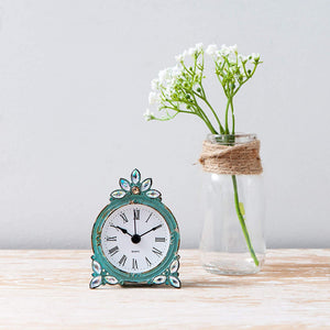 Vintage Pewter Quartz Table Clock - Nikky Home