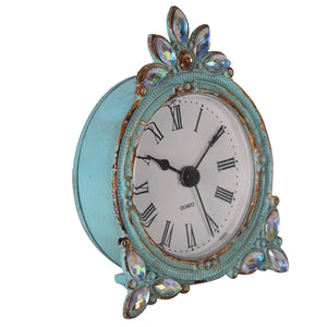 Vintage Pewter Quartz Table Clock - Nikky Home