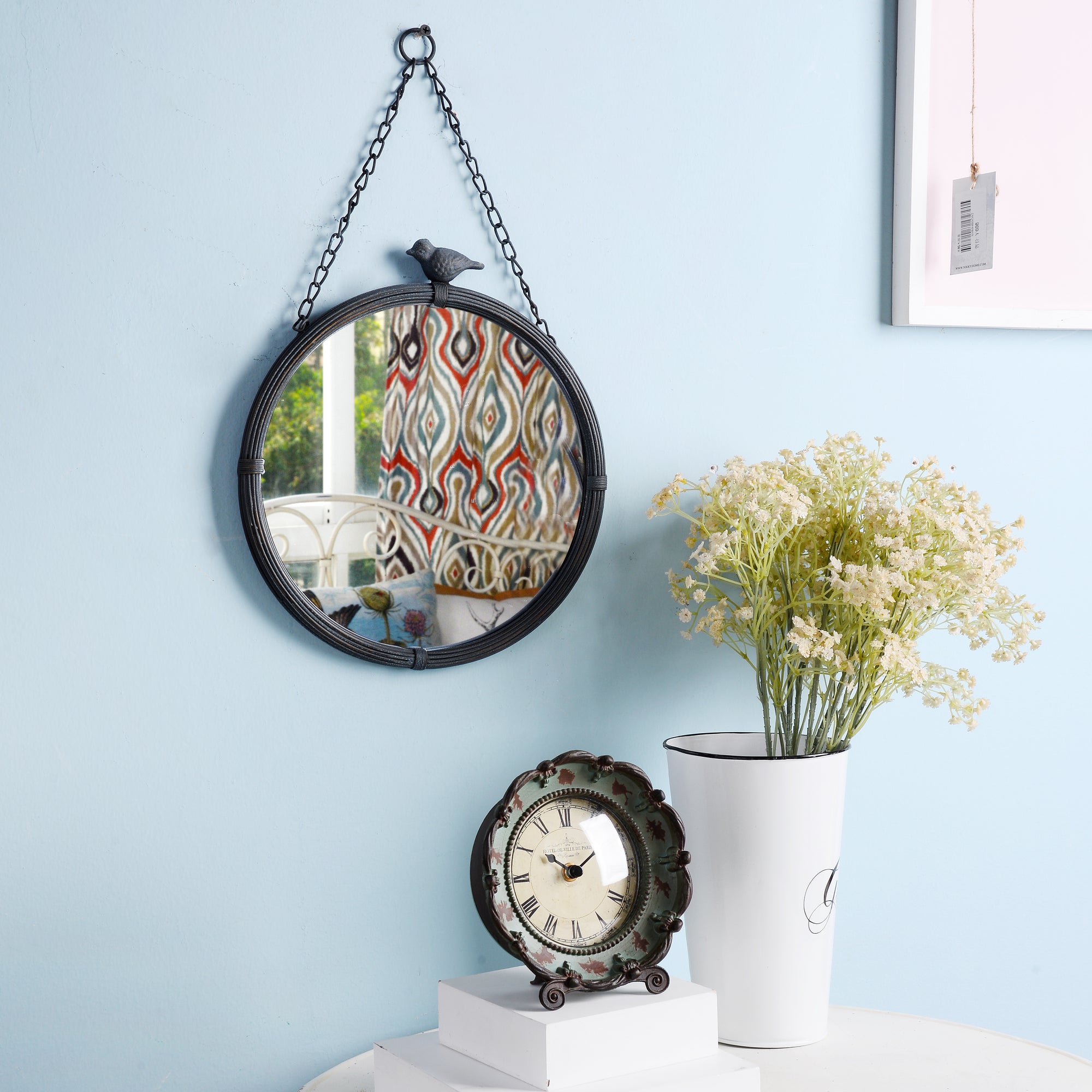 Metal Framed Mirror With Creature Accent - Nikky Home